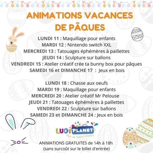 Animations vacances de Pâques 2022